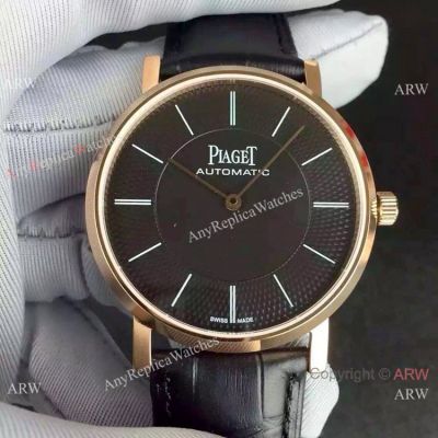 Swiss Replica Piaget Altiplano 9015 Rose Gold Black Dial Watch